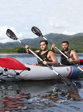 Bestway双人漂流充气船皮划艇独木舟三人船送船桨气泵