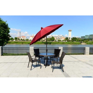 全铁庭院花园露台桌子中间罗马户外遮阳伞太阳伞香蕉伞岗亭中柱伞