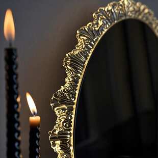 化妆镜梳妆镜台式桌面2025新款梳妆台镜子带灯美妆镜圆镜化妆台镜