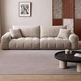 雪尼尔沙发现代简约布艺棉花糖沙发客厅小户型意式直排沙发