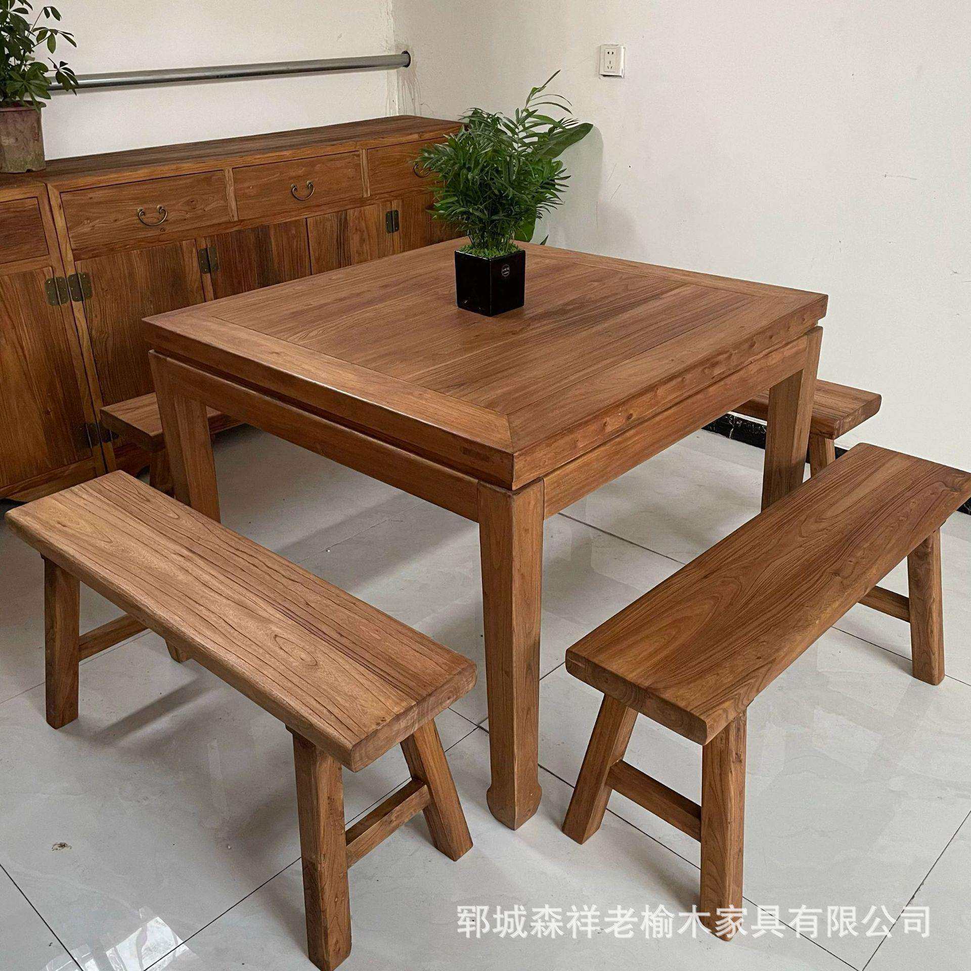 老榆木八仙桌风化旧门板家用餐桌长条凳四方桌中式民宿喝茶桌,农机/农具/农膜,其它农用工具,淘宝优惠券,粉丝福利购,淘宝优惠卷