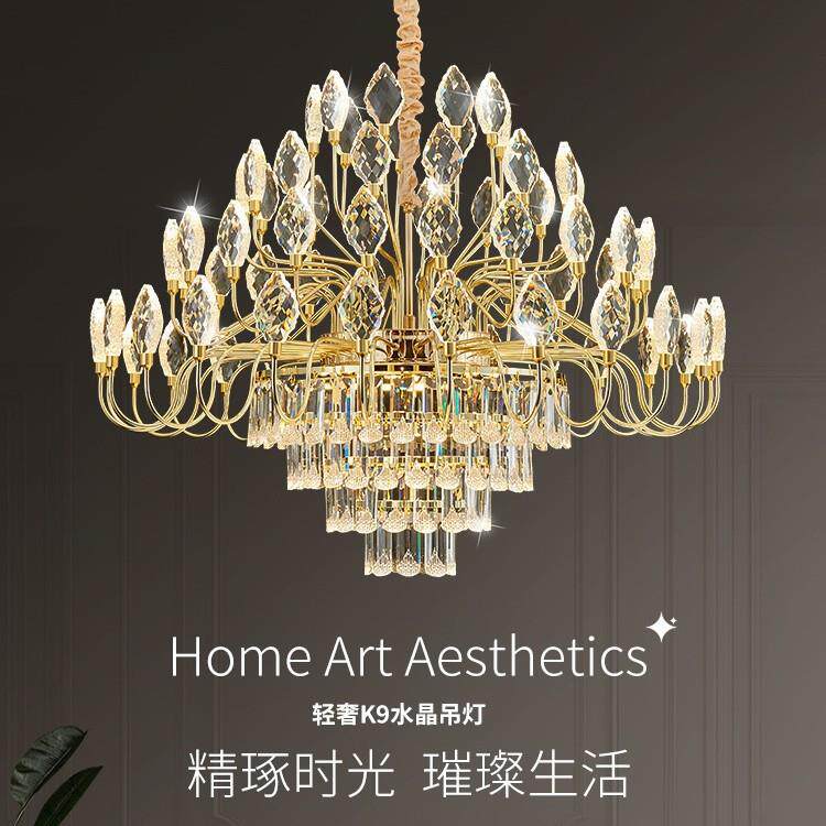 客厅水晶吊灯轻奢感大厅主灯2025年新款大气中山灯具灯饰