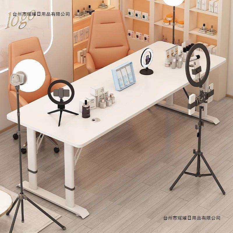 电脑桌升降移动卧室工作台专用主播双人展示台书桌办公桌人造板
