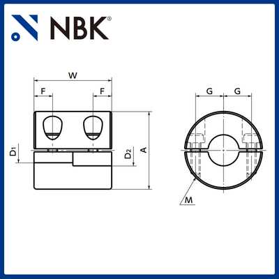 NBK MRG-W 分离型刚性联轴器高扭转刚性易拆装零背隙大扭矩连轴器