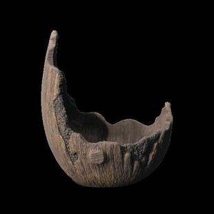 异形盆南蛮盆紫砂花盆书桌桌面粗陶茶桌月亮陶瓷盆栽禅意盆月牙形