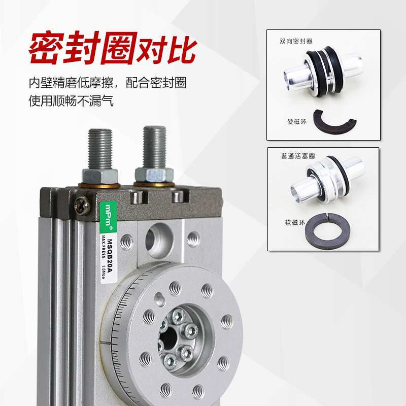 mPm气动 MSQB系列旋转气缸 SMC型双作用 180°旋转汽缸气动元件