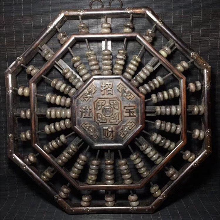 复古做旧木雕古玩工艺品厂家批发收藏（花梨木玉算盘）摆件