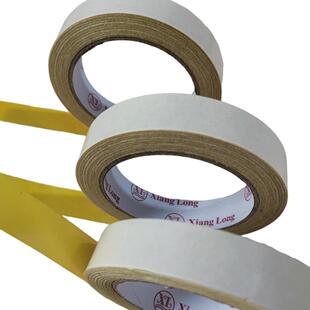 白黄色双面胶带学生中大色卡粘布双面胶工业装修祥龙胶带