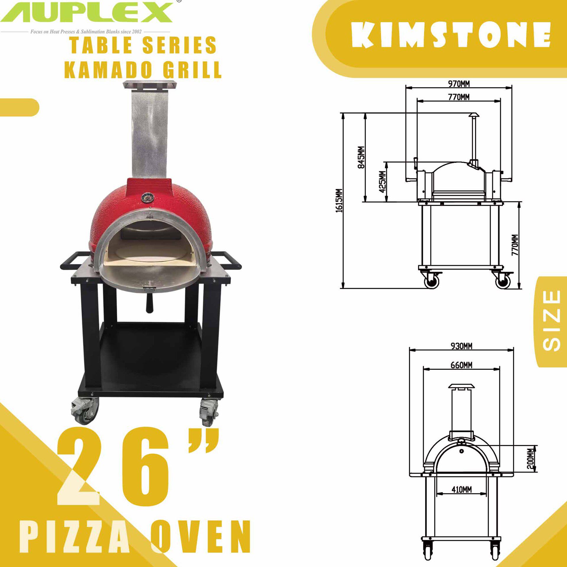 26寸户外披萨炉炭柴火两用烧烤炉家用商用面包窑炉不锈钢PIZZA炉