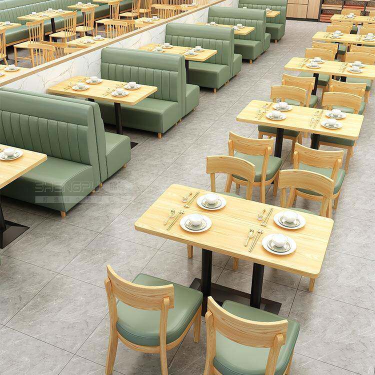 商用休闲茶餐厅甜品奶茶店靠墙卡座沙发韩式料理店火锅店桌椅组合