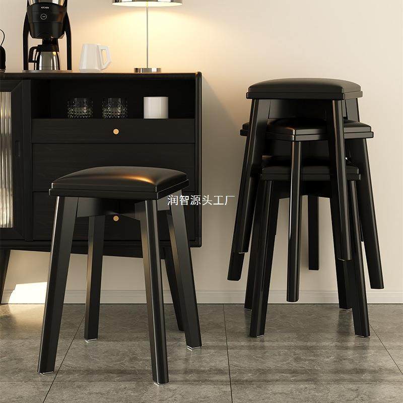 软包凳子客厅方凳家用不占地方的凳子实木餐凳梳妆凳轻奢板凳黑色,纺织面料/辅料/配套,纺织机械配件,淘宝优惠券,粉丝福利购,淘宝优惠卷
