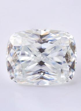 冰花切白色莫桑石裸石F色肥长方冰花切莫桑石现货过钻石笔测