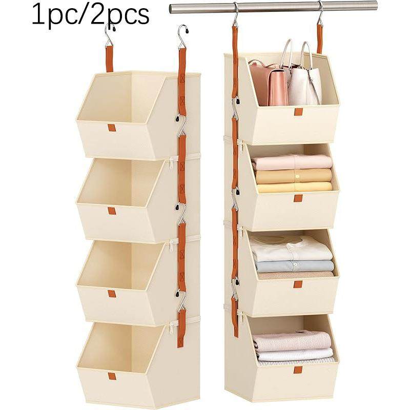 1pc/2pcs衣柜整理器衣物挂架4层可折叠收纳神器免安装省空间衣柜,纺织面料/辅料/配套,纺织机械配件,淘宝优惠券,粉丝福利购,淘宝优惠卷