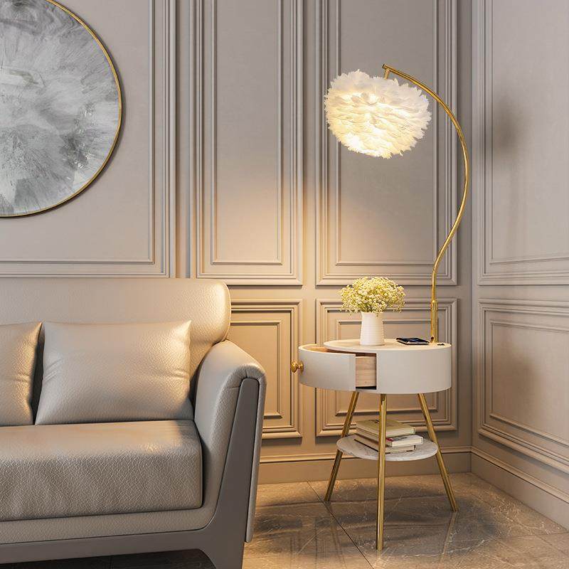 羽毛落地灯客厅卧室网红轻奢装饰摆件沙发旁边茶几床头柜台灯一体,玩具/童车/益智/积木/模型,毛绒/玩偶/公仔/布艺类玩具,淘宝优惠券,粉丝福利购,淘宝优惠卷