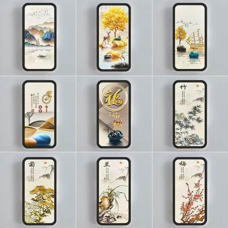 中式壁画灯楼梯走廊床头卧室客厅背景过道装饰墙壁灯现代灯具led