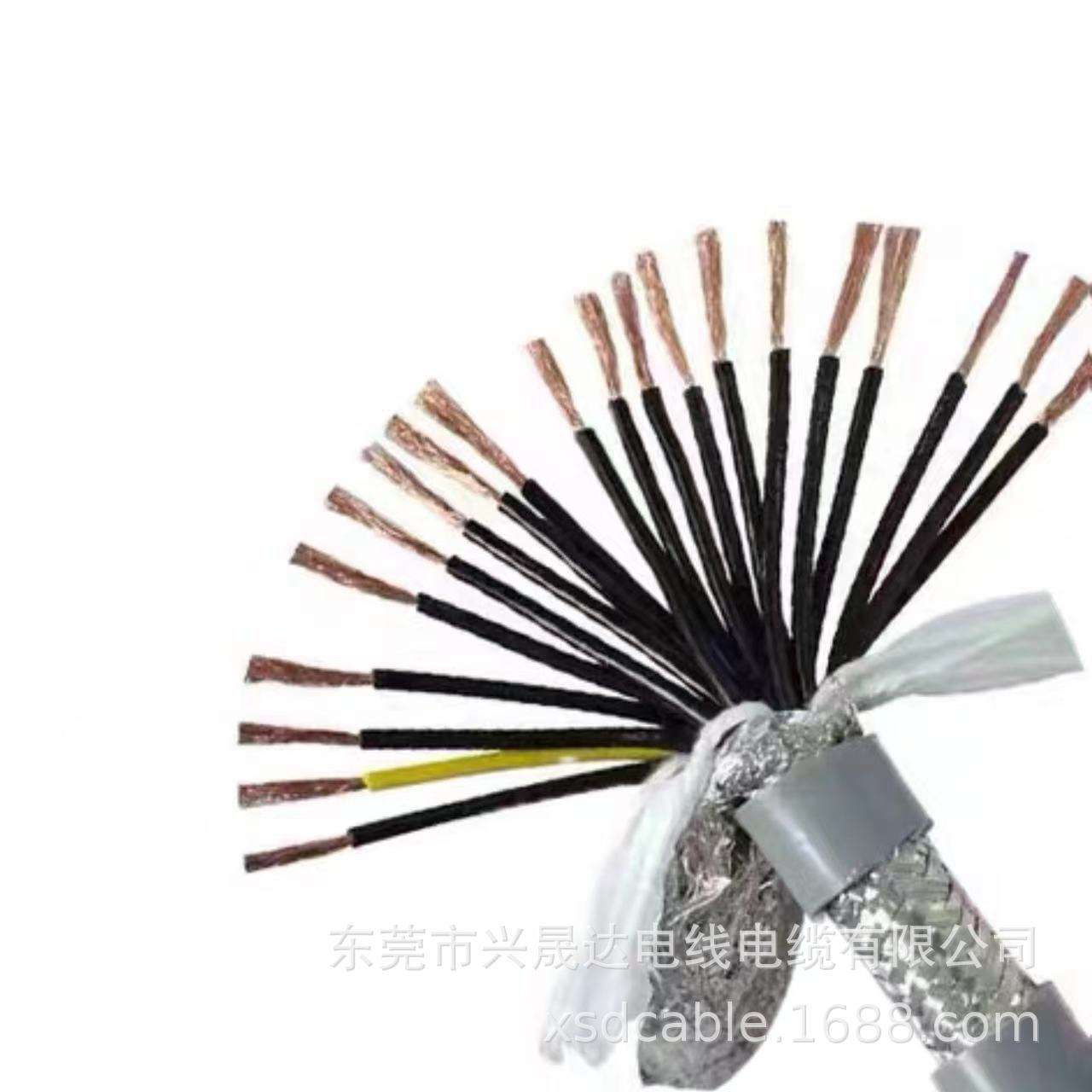 高柔屏蔽电缆电线 耐油耐弯折屏蔽TRVVP10芯拖链 电缆高柔性特种