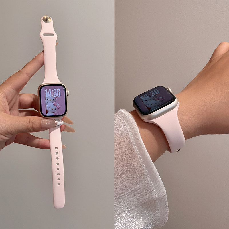 适用苹果手表表带iwatch表带苹果s11手表s10硅胶S9新款watchs运动SE女款iwatchs9透气42腕带9夏日8高级感创意图片
