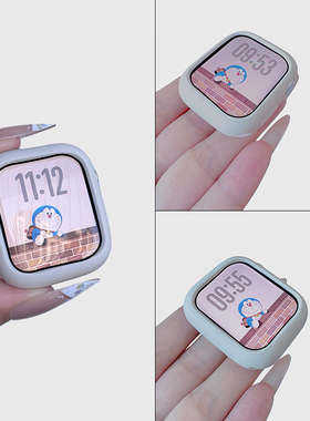 适用苹果手表保护壳S10苹果S11手表watch11表壳保护壳软硅胶S9表壳s7代表带se3底壳iSeries女软壳s8智能8边框