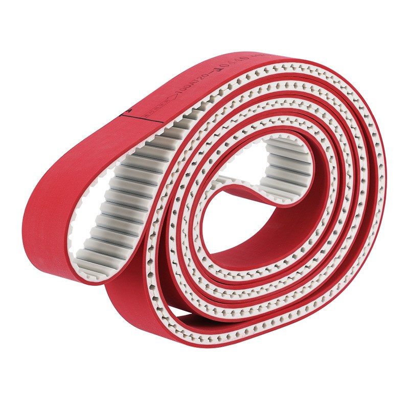AT20同步带 加导条红胶PU聚氨酯梯形齿同步带 无缝钢丝同步传动带