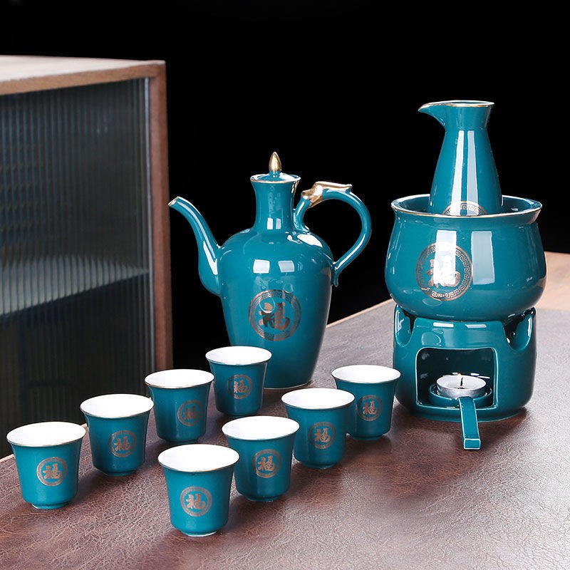 温酒器简约酒具酒杯酒壶套装烫酒壶陶瓷家用煮酒器清酒黄酒