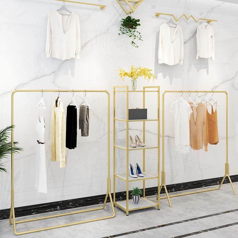 女装店展示架货架简约落地挂衣架金色侧挂架北欧风服装店中岛陈列,纺织面料/辅料/配套,纺织机械配件,淘宝优惠券,粉丝福利购,淘宝优惠卷