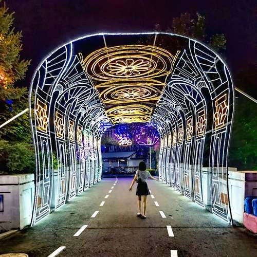 图案拱门造型灯景区入口亮化工程户外景区灯光隧道造型跨街灯