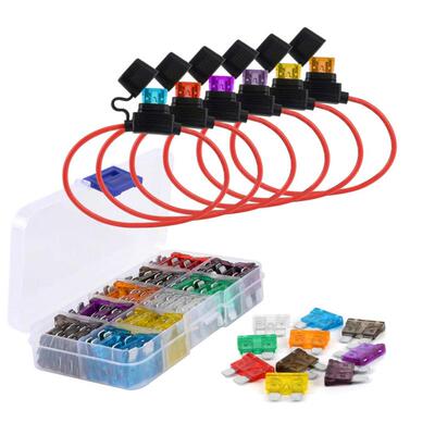 6件汽车保险丝座加2A3A5A7.5A10A15A20A25A30A40A保险丝