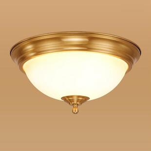 美式简约全铜阳台吸顶灯e27灯泡LED吸顶灯纯铜小卧书房过道灯具