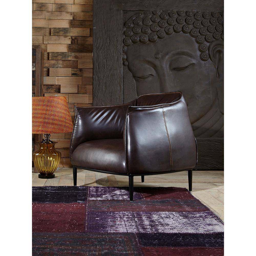 北欧真皮沙发椅小户型单人围椅轻奢客厅办公室躺椅组合创意休闲凳