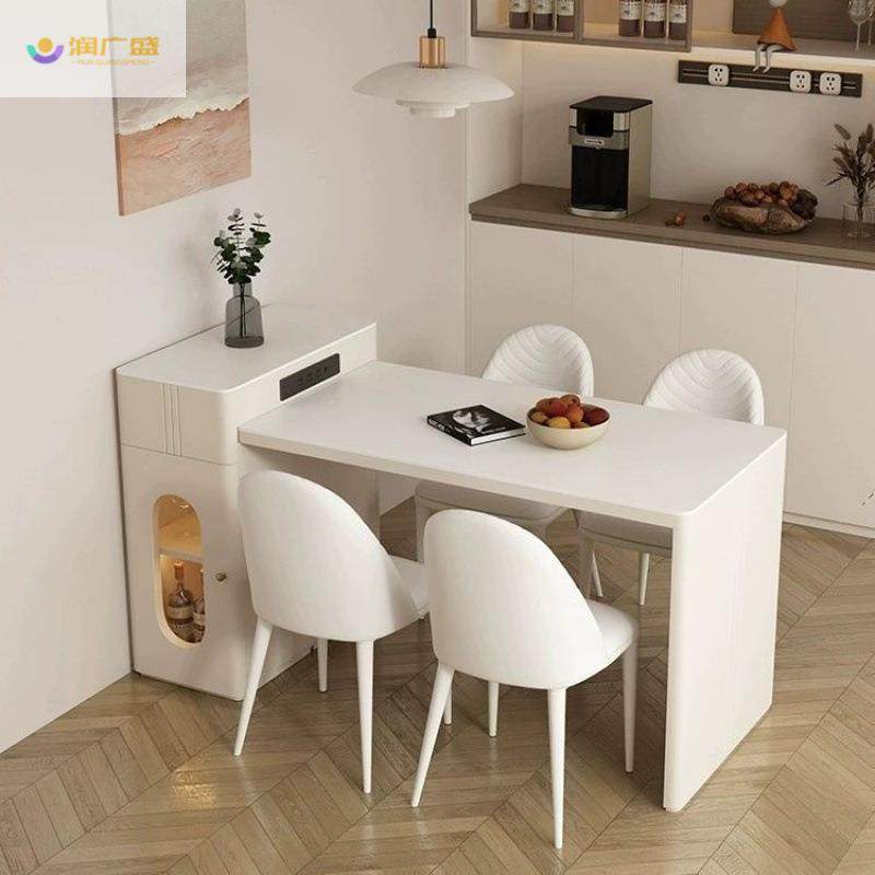 润广盛奶油风岩板岛台餐桌茶台一体轻奢简约家用小户型可伸缩导台,纺织面料/辅料/配套,纺织机械配件,淘宝优惠券,粉丝福利购,淘宝优惠卷