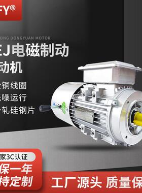 YEJ电磁制动电机90S/L/L1-4极1.1KW-2.2千瓦立式刹车三相电动机