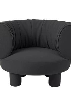 Sumo相扑椅单人沙发布艺休闲椅意式轻奢泰迪绒餐客厅卧室工作室