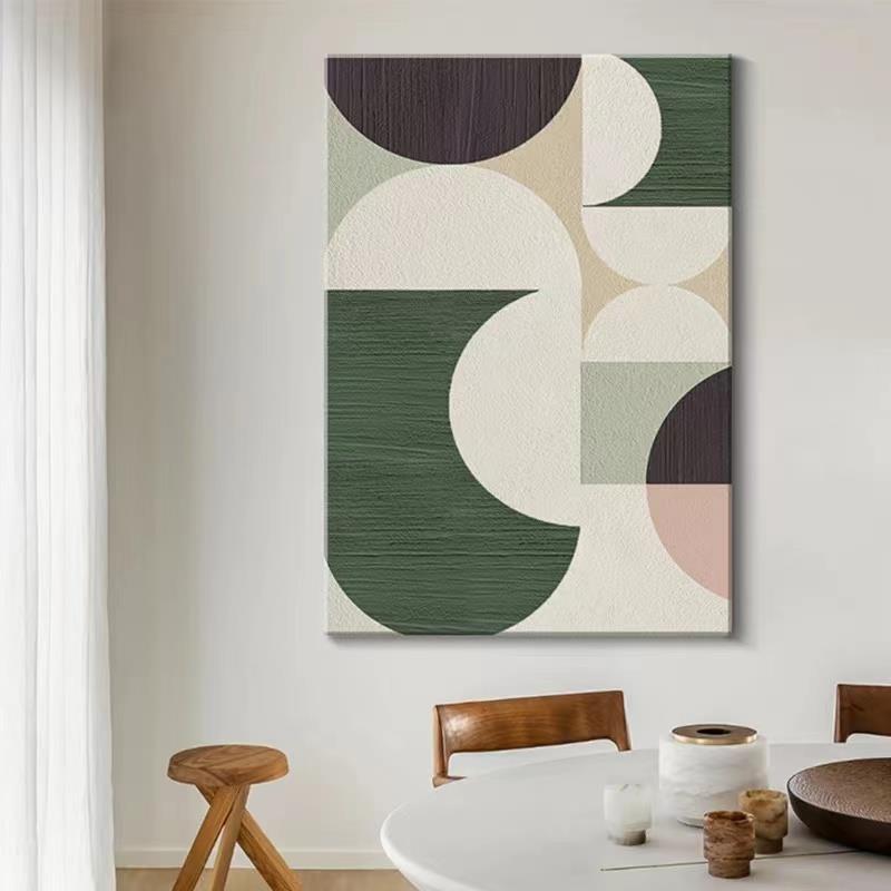纯手绘油画几何色块肌理客厅装饰画抽象玄关挂画现代简约餐厅无框