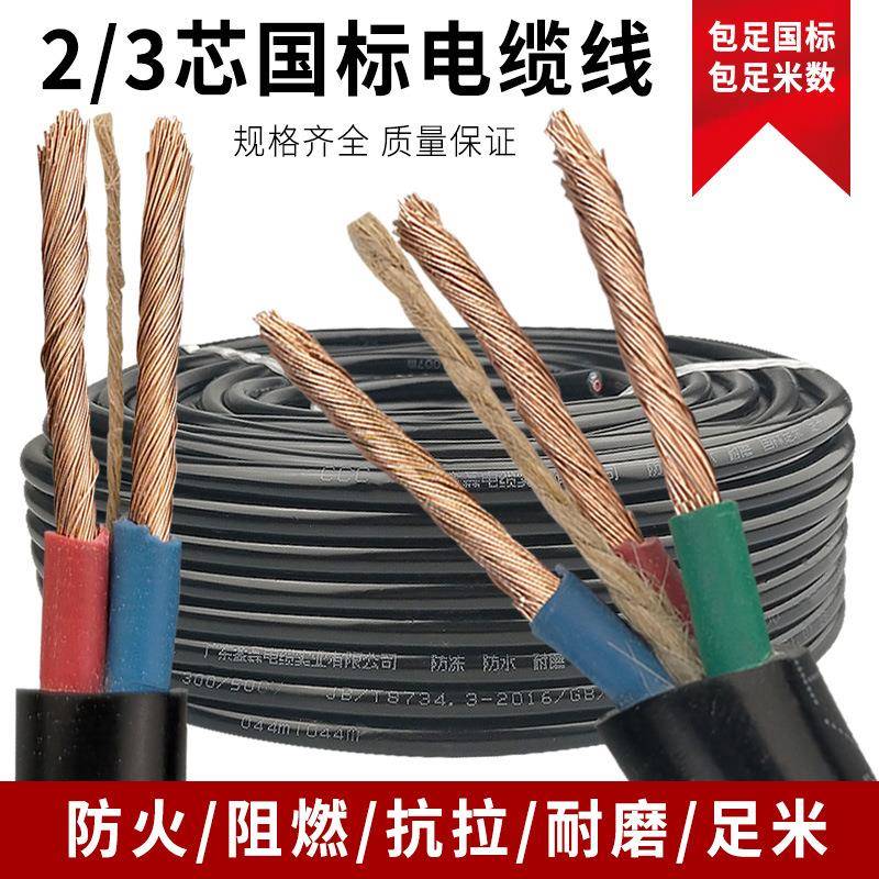户外电缆线护套线三芯家用2.546平方国标电线防冻防水电源软线