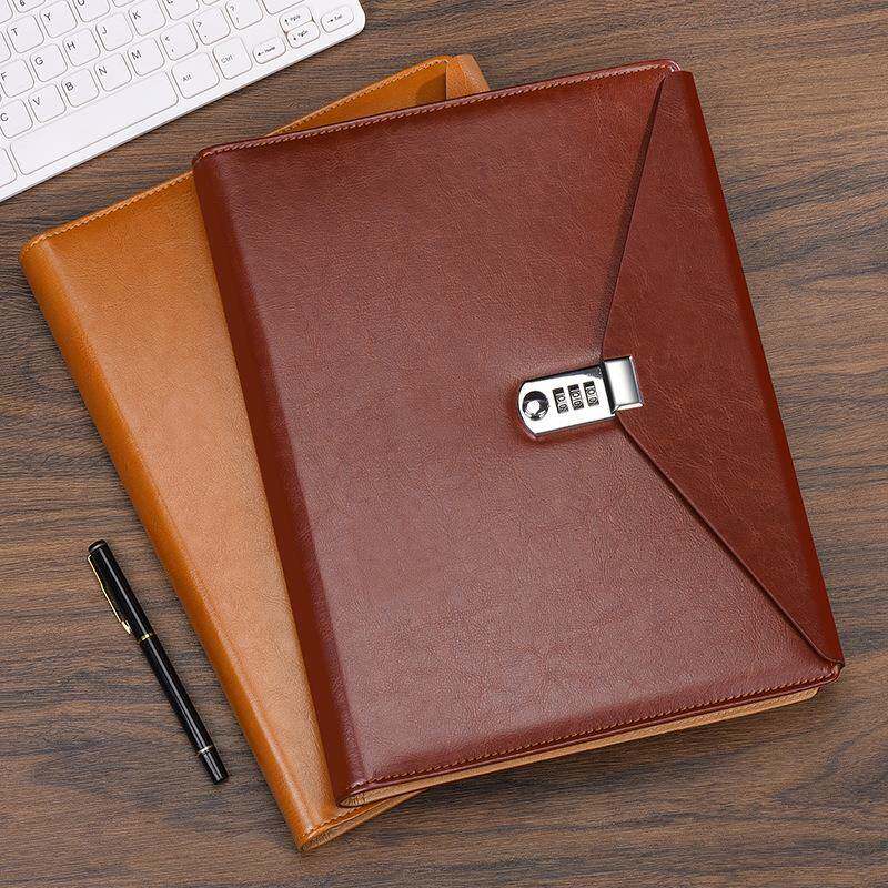 A4密码文件夹量房本谈单本多功能资料皮夹质经理夹商务销售合同夹