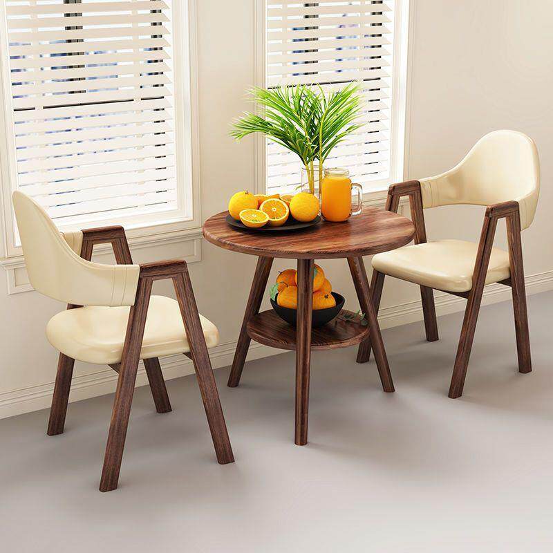 阳台茶桌椅组合洽谈小圆桌茶几桌子椅子一桌二椅套装休闲桌椅梦诺