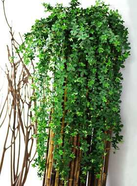 树叶子墙壁挂吊篮塑料假花藤条装饰绿植藤蔓摆设植物吊兰直销