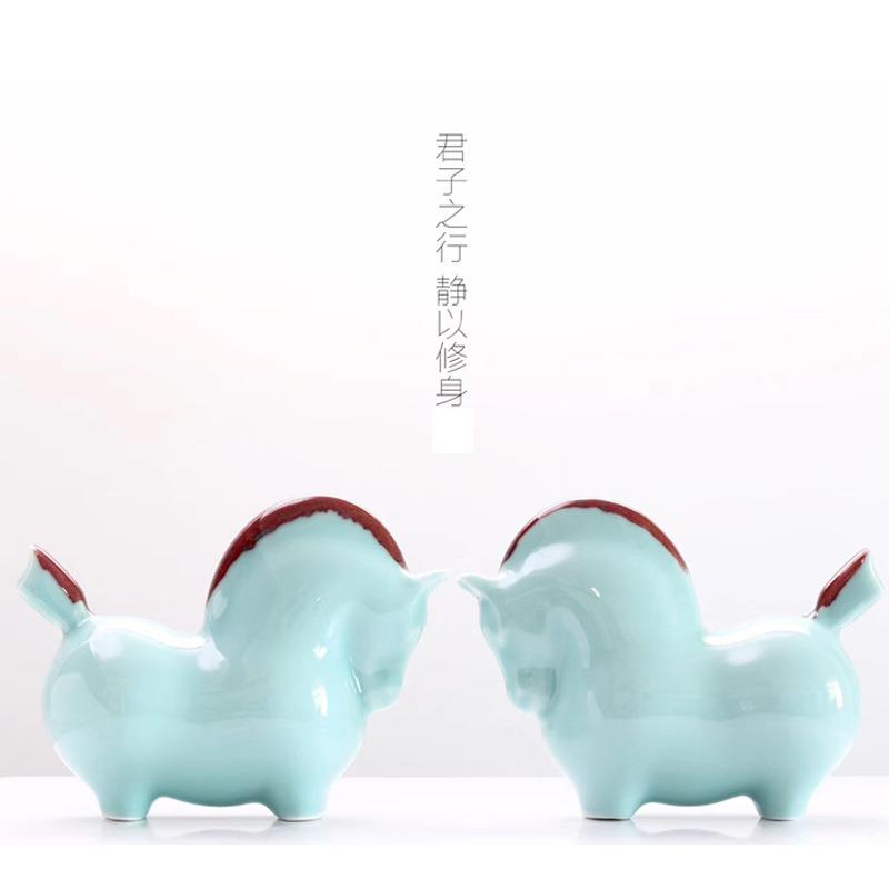 景德镇陶瓷马摆件手工艺品创意家居客厅装饰客厅博古架摆件