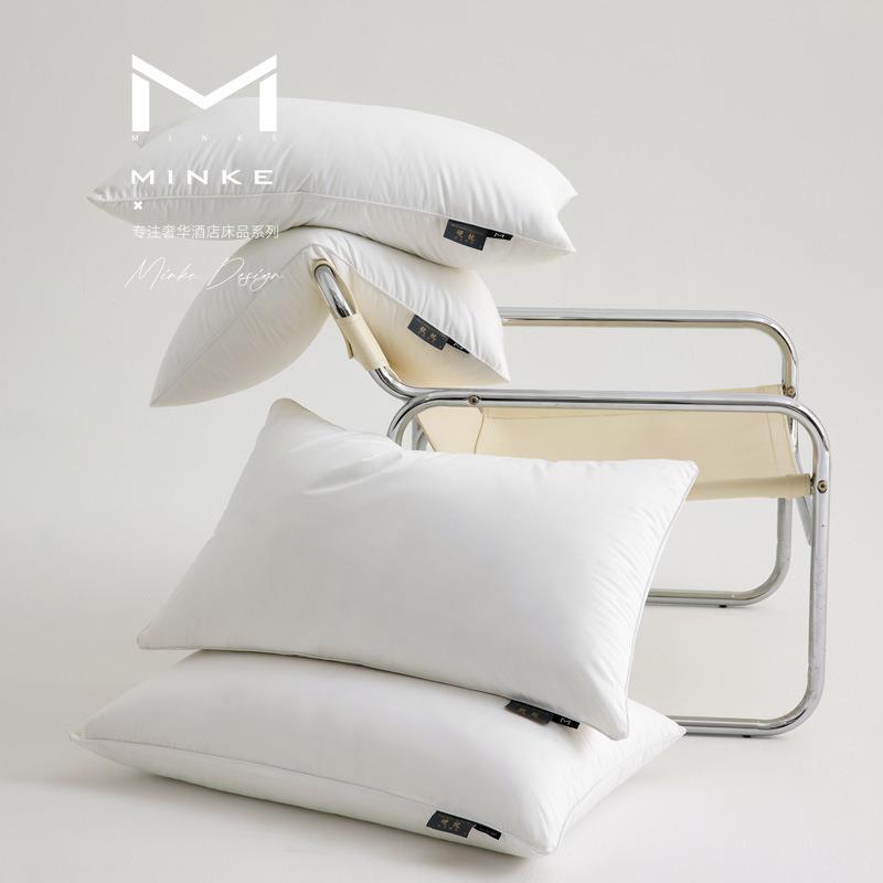 酒店专用枕头全棉防羽布纤维软硬枕芯助睡眠单人高枕酒店款