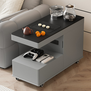 多功能岩板边几茶几一体可煮茶泡茶自动上水烧水壶意式轻奢高级感