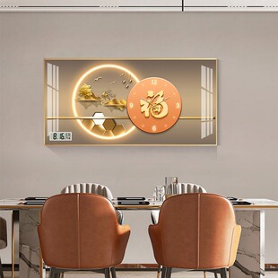 万年历静音钟表客厅挂画现代轻奢餐厅装饰画带温度V星期公阳历切