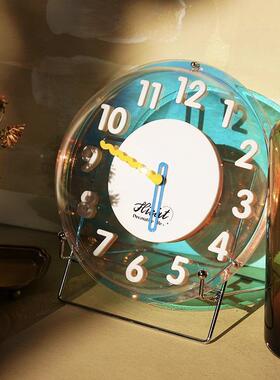 204创意炫彩风钟表挂钟LIN20274轻客厅家用泡时泡挂摆两用网红2奢