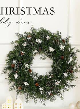 新款184圣诞花环藤条40/5/060c橱窗挂m件圣诞摆节装饰圣诞花环件