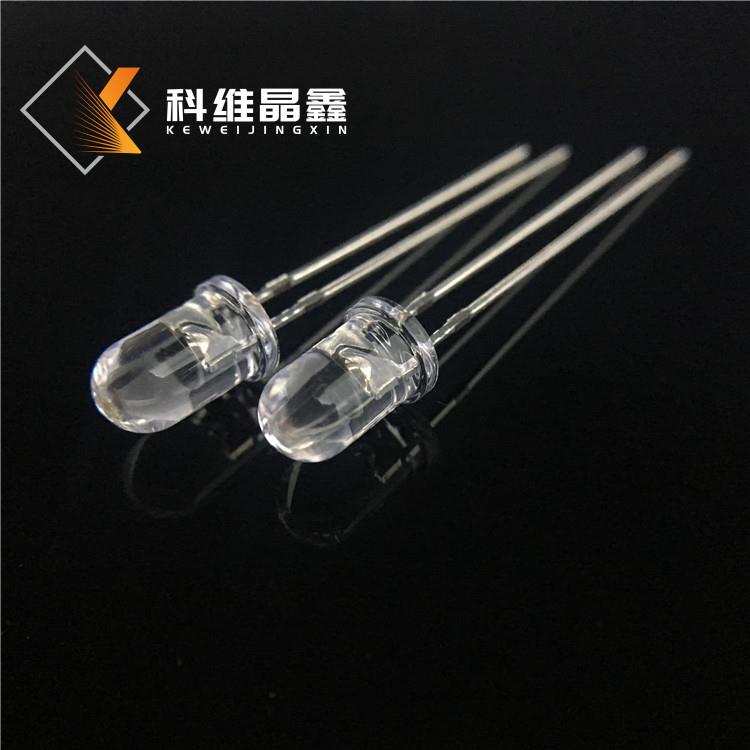 LED灯珠380nm/395nmF5草帽紫光验钞灯3毫米圆头UV紫色发光二极管