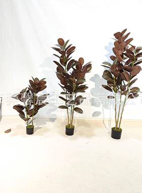 橡树叶室内造景装饰假绿植热带植物盆栽拍照环创森系装饰