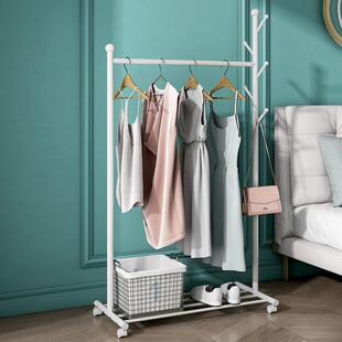 挂衣架落地卧室简易晾衣架子移动家用室内房间衣服衣帽架杆式小型