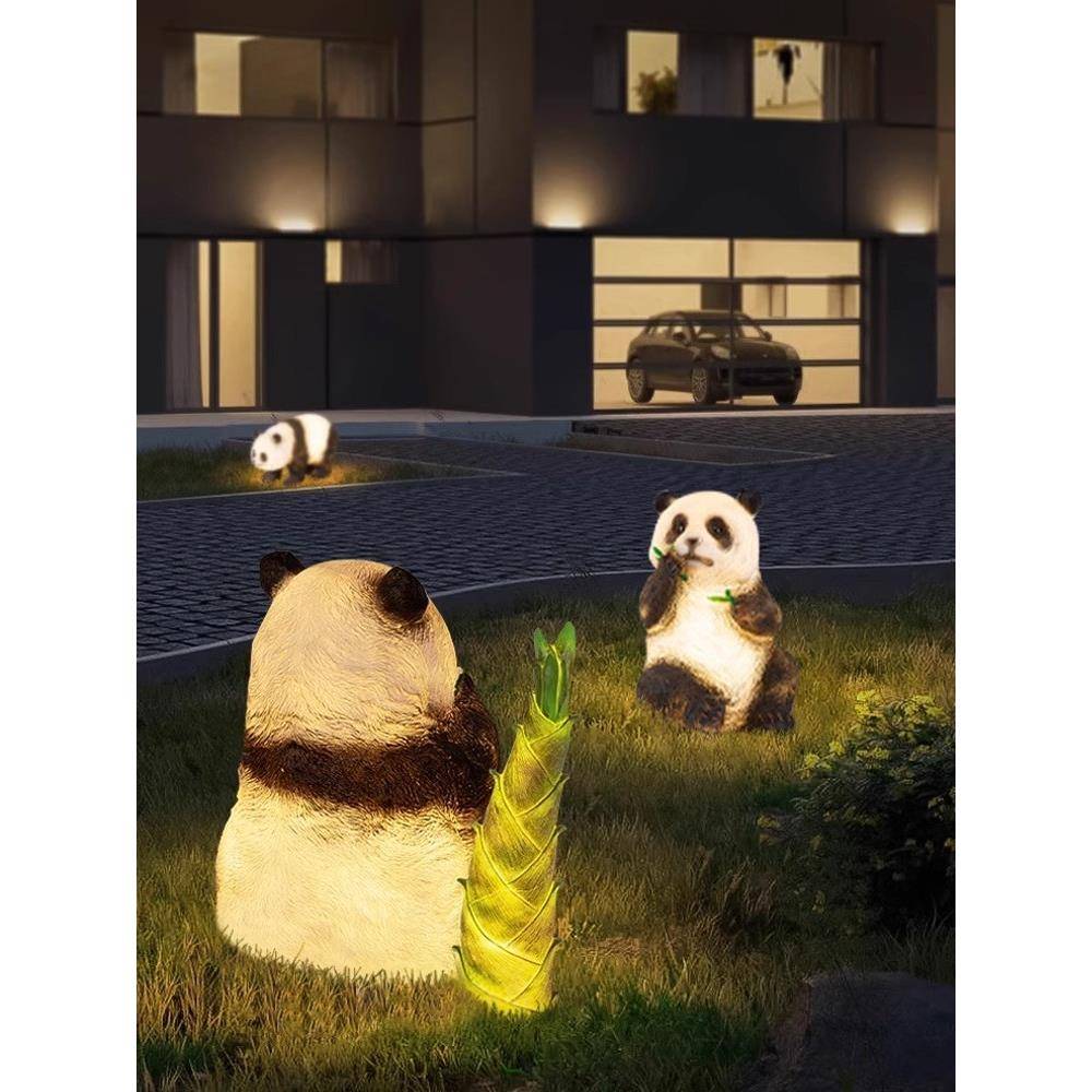 户外草坪灯庭院花园布置装饰灯户外景观灯太阳能动物熊猫草地灯