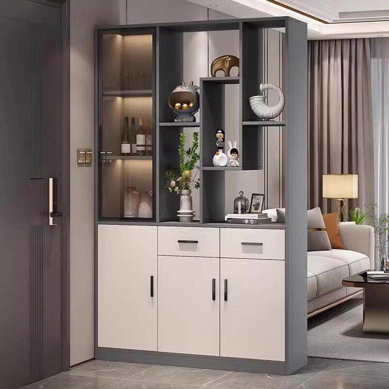 入户正对门玄关柜鞋柜一体实木酒柜2025新款客厅隔断屏风装饰柜子