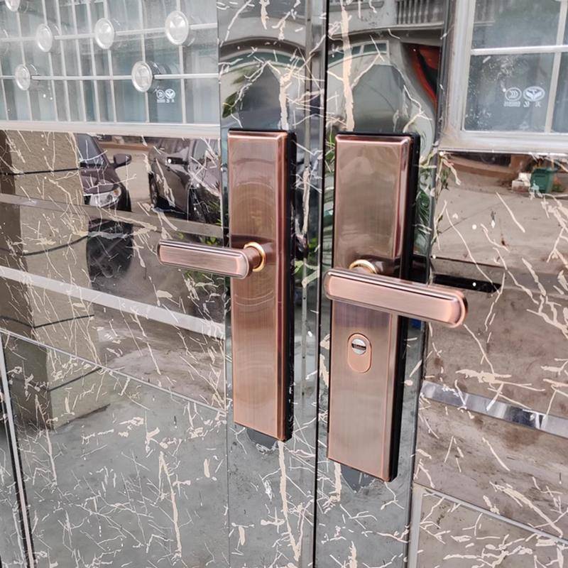 红古防盗门拉手304不锈钢对开 门真假面板大门锁执手双门035把手