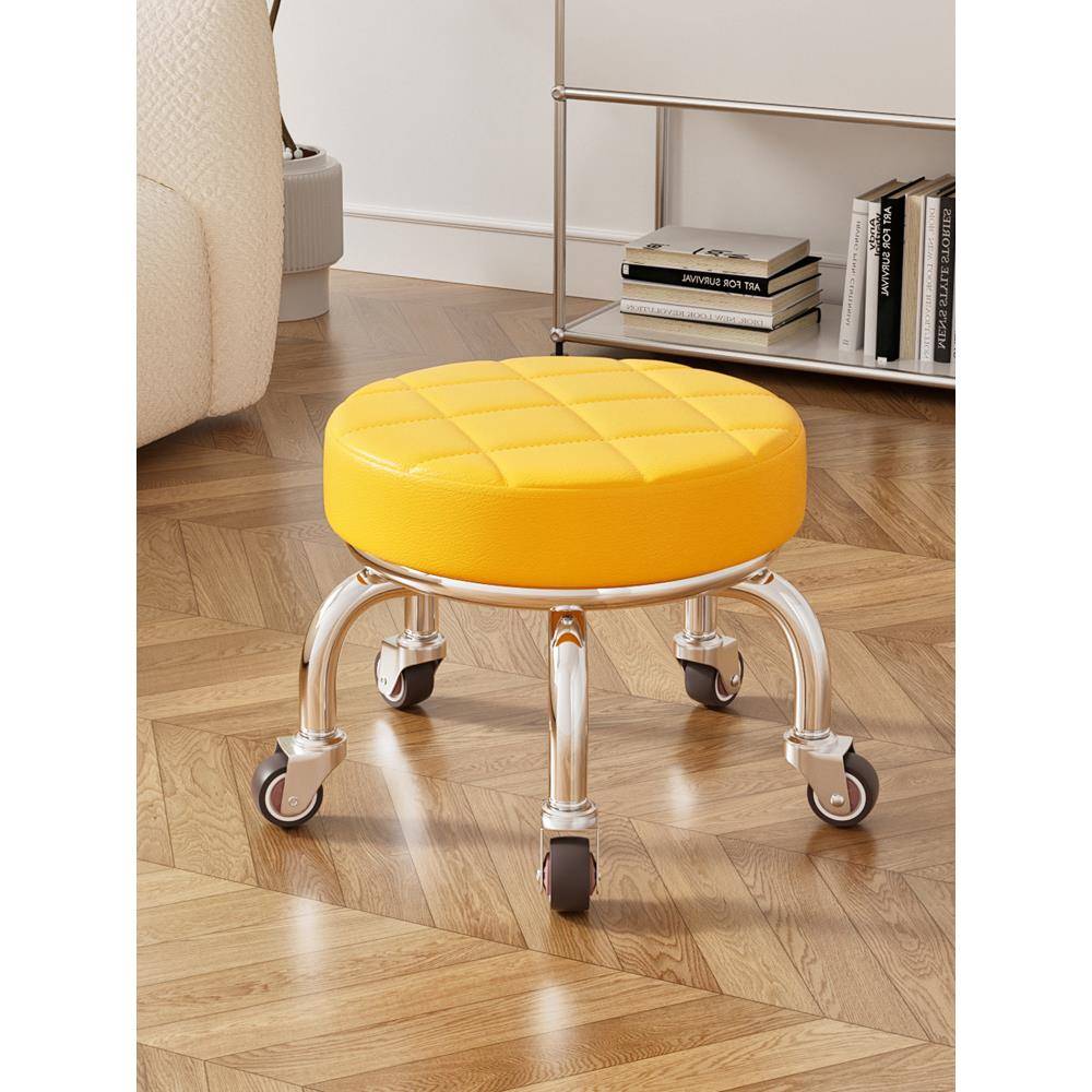 滑轮矮凳家用万向轮小凳子静音可移动带娃儿童学步凳带轮网红圆凳